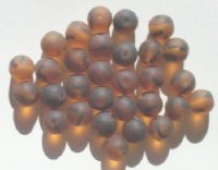25 10mm Transparent Matte Topaz Tortoise Round Beads